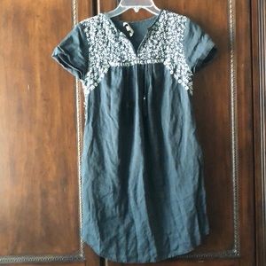 Loft Linen Embroidered Dress